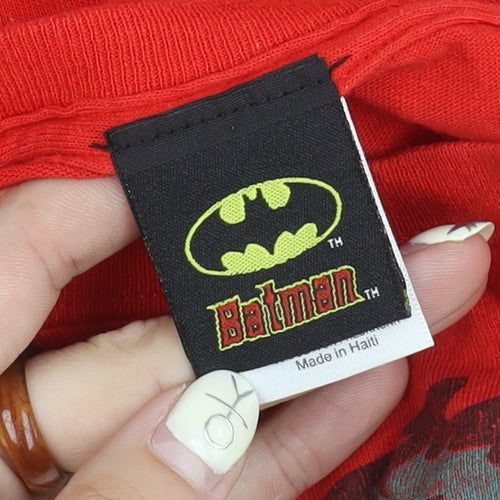 Batman Men's Red Joker Graphic Cotton T-Shirt, Size L