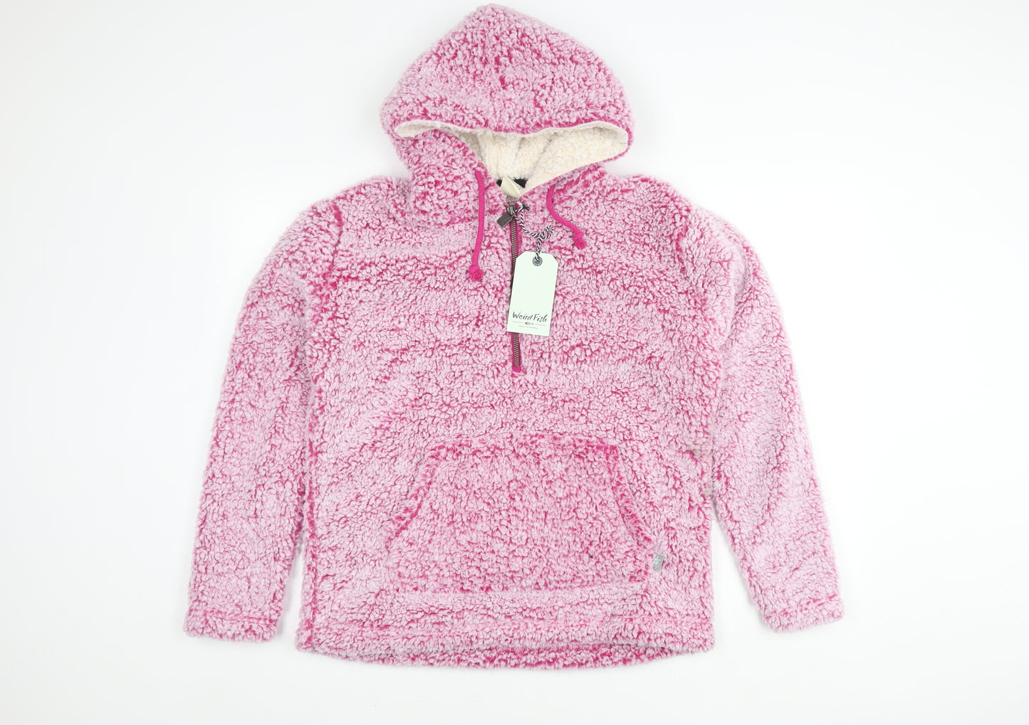Weird Fish Women's Pink Fleece Hoodie Size 14