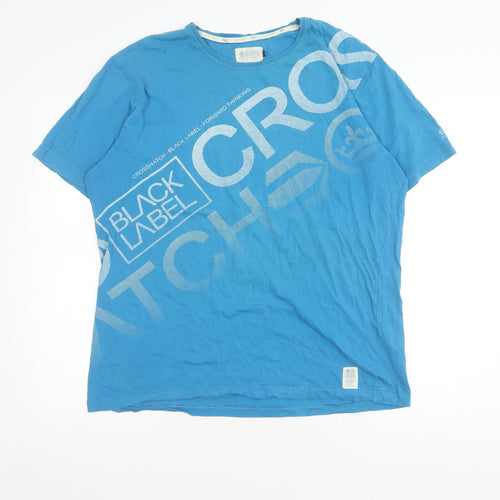 Crosshatch Men's Blue Graphic Print T-Shirt 2XL