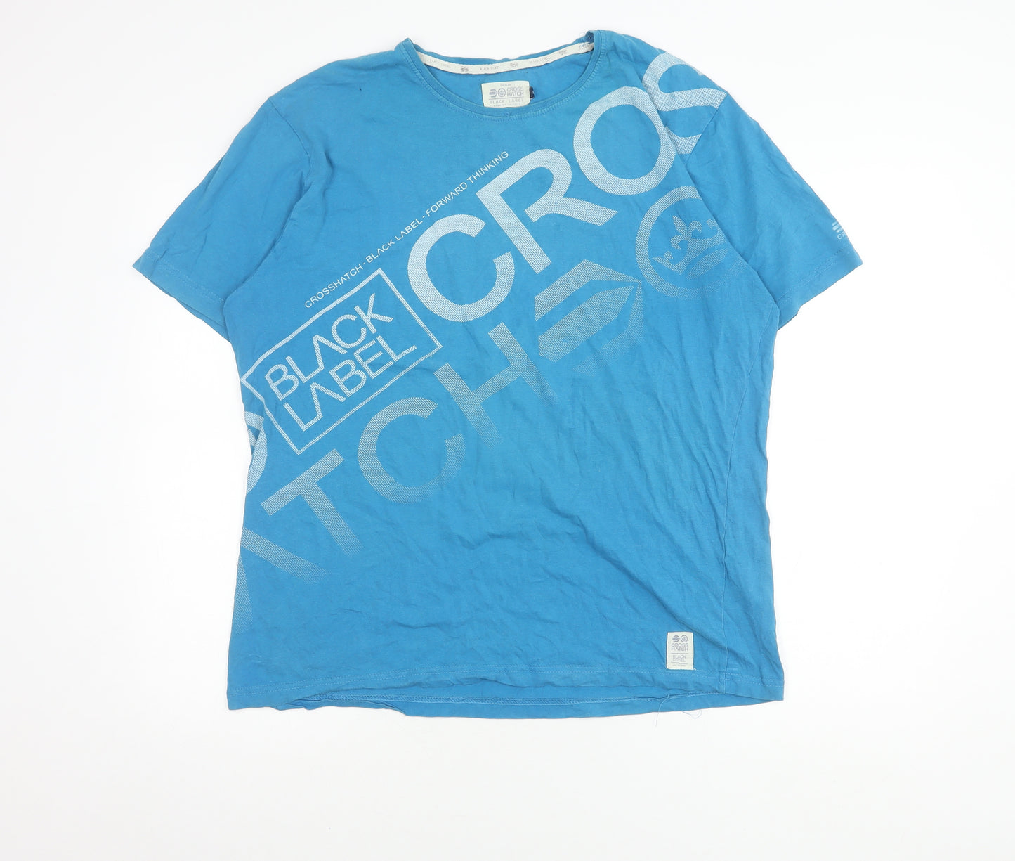 Crosshatch Men's Blue Graphic Print T-Shirt 2XL