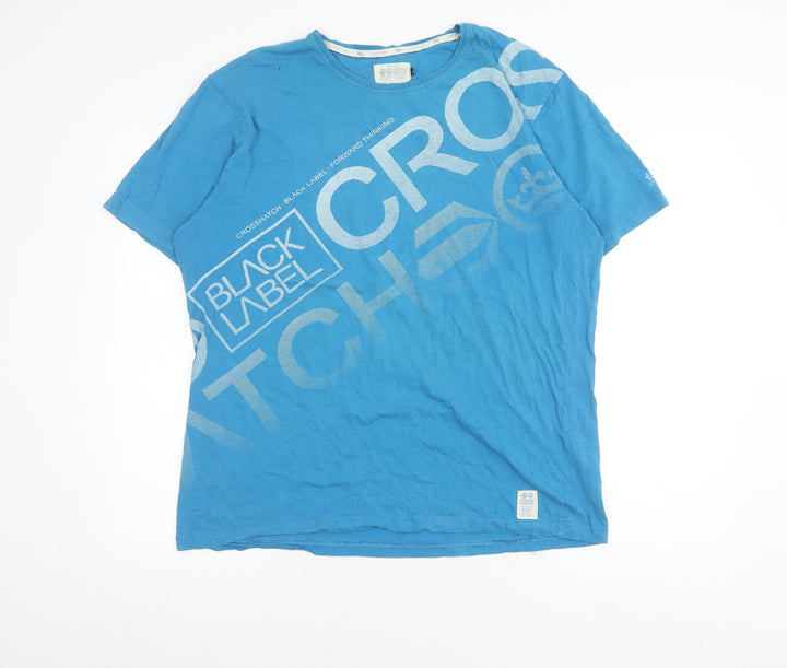 Crosshatch Men's Blue Graphic Print T-Shirt 2XL
