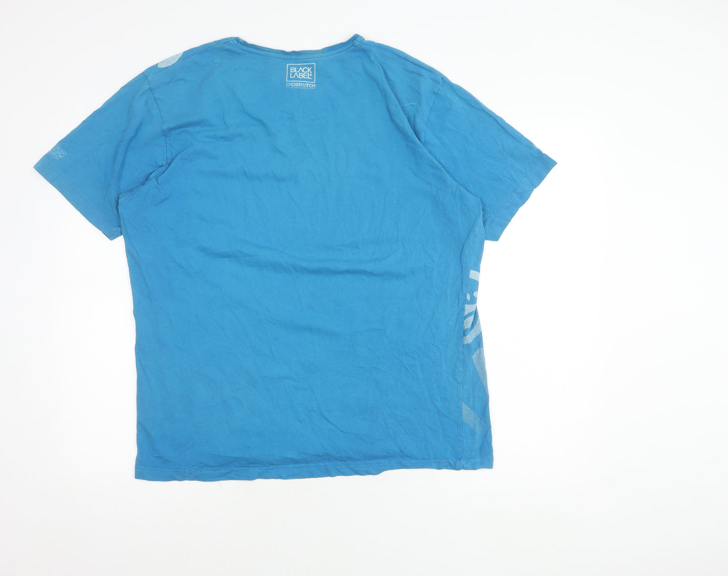 Crosshatch Men's Blue Graphic Print T-Shirt 2XL