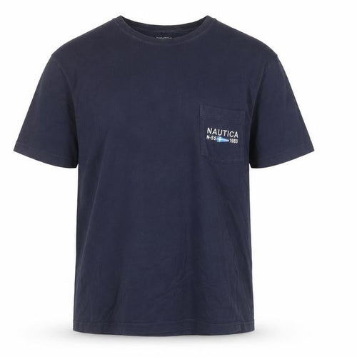 Nautica Men's Blue Cotton Crew Neck T-Shirt L