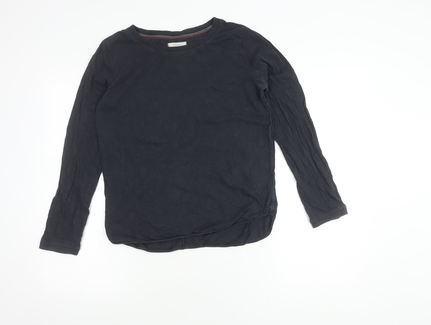 White Stuff Women's Black Long Sleeve Cotton Top