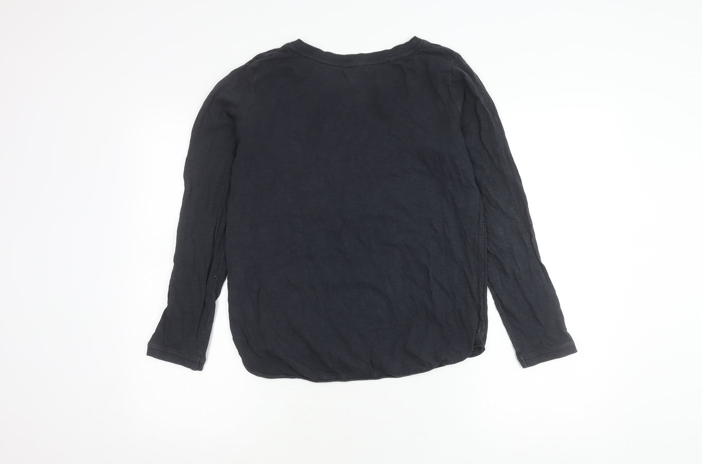 White Stuff Women's Black Long Sleeve Cotton Top