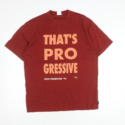 Puma Men's Red Graphic Print M T-Shirt