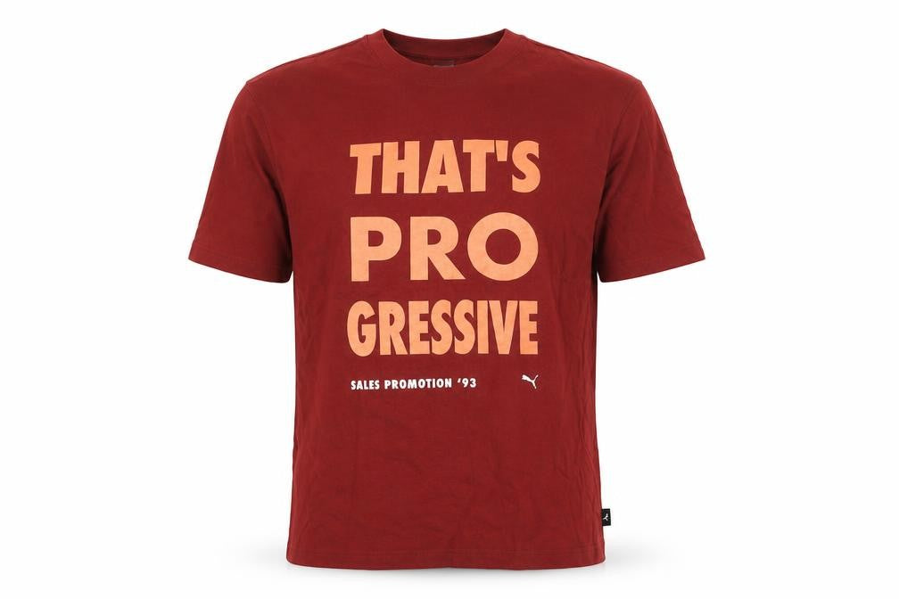 Front view of Puma Men's Red Graphic Print M T-Shirt
