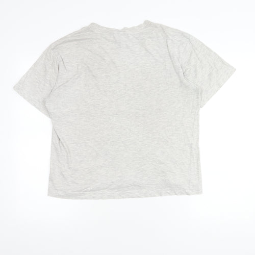 Monki Women's Grey Embroidered T-Shirt S Casual
