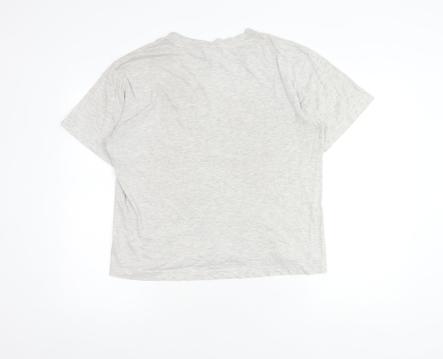 Monki Women's Grey Embroidered T-Shirt S Casual