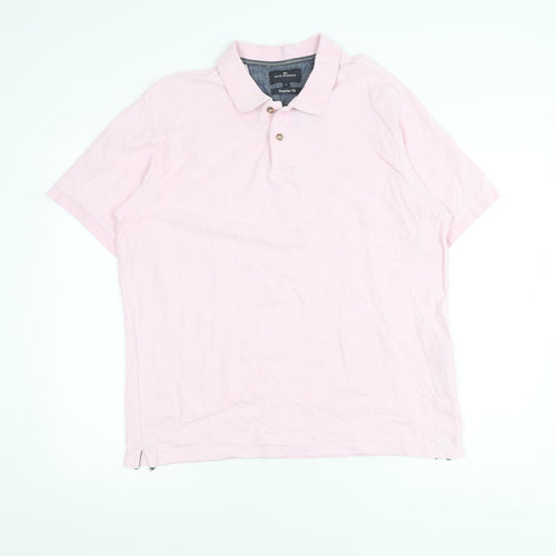 Marks and Spencer Men's Pink Polo Shirt, L, Regular Fit