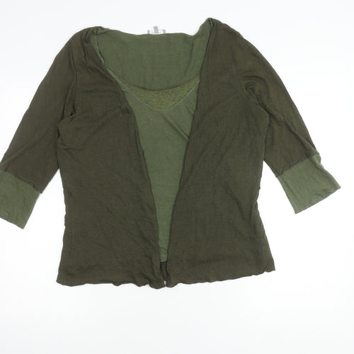Per Una Women's Green 3/4 Sleeve Top Size 18