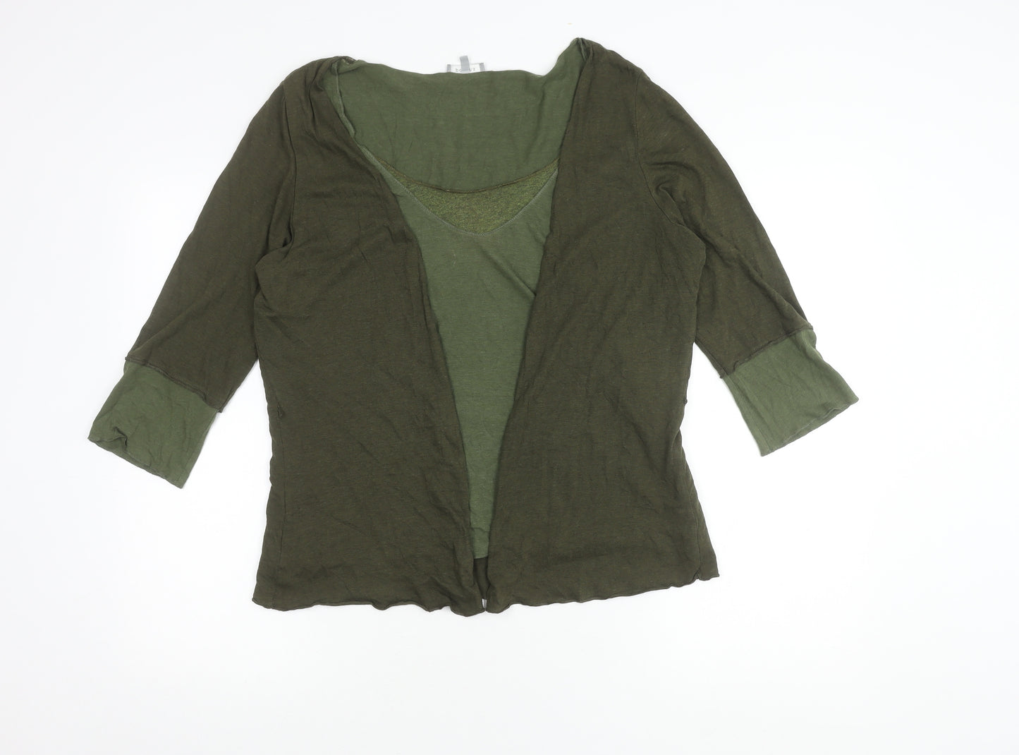 Per Una Women's Green 3/4 Sleeve Top Size 18