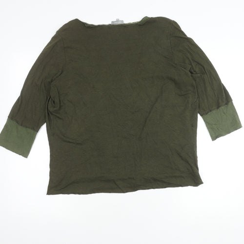 Per Una Women's Green 3/4 Sleeve Top Size 18