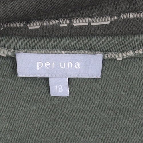 Per Una Women's Green 3/4 Sleeve Top Size 18
