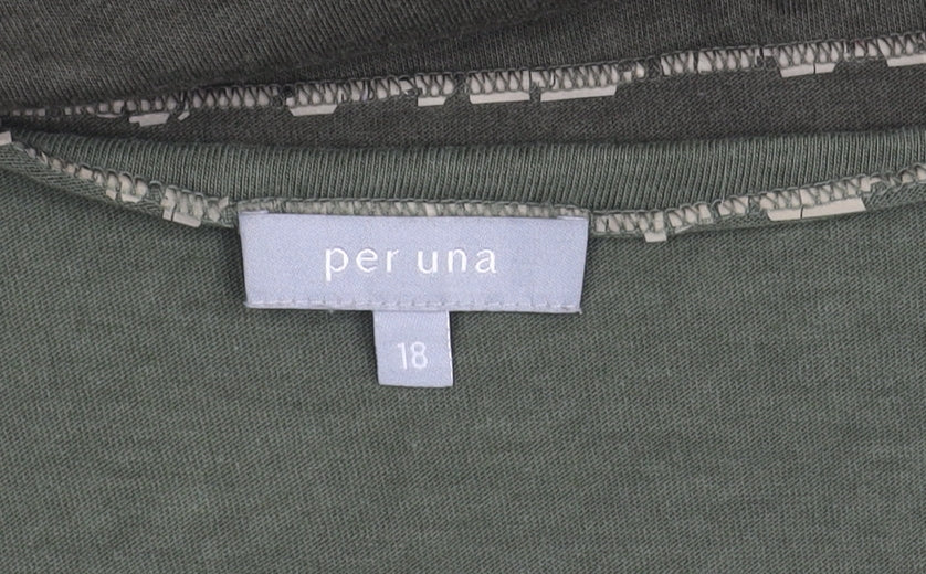 Per Una Women's Green 3/4 Sleeve Top Size 18