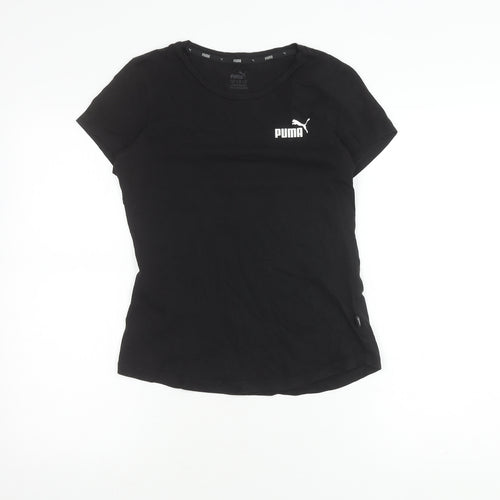 Puma Black Crew Neck T-Shirt, Unisex Adults, S