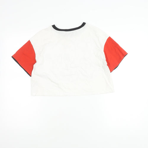 Bershka Snoopy Cropped T-Shirt Unisex White S