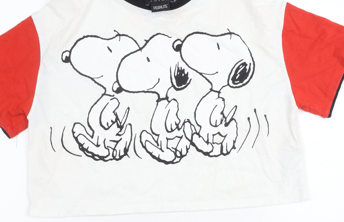 Bershka Snoopy Cropped T-Shirt Unisex White S