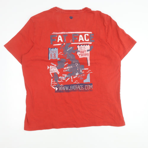 Fat Face Men's Red Large Graphic T-Shirt - Excellent Condition