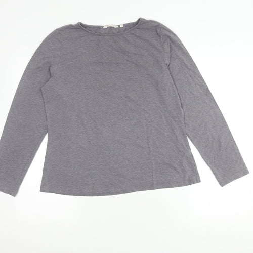 Seasalt Cornwall Women's Grey Cotton Long Sleeve Top Size 16