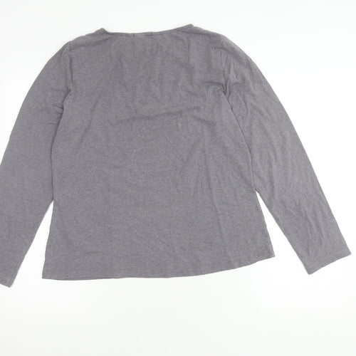 Seasalt Cornwall Women's Grey Cotton Long Sleeve Top Size 16