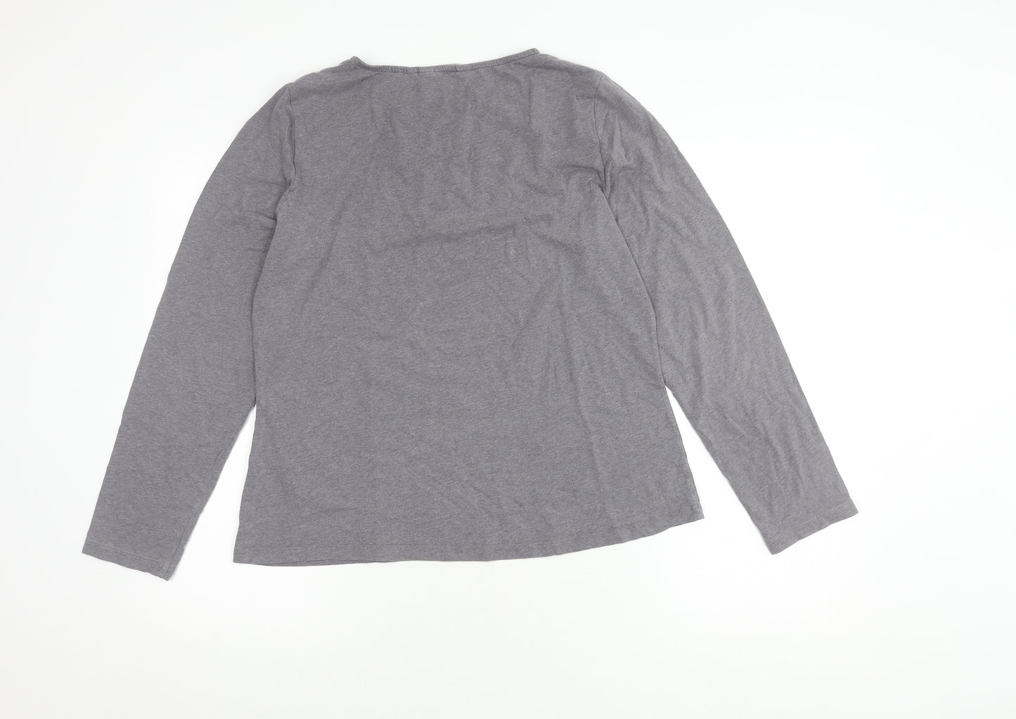 Seasalt Cornwall Women's Grey Cotton Long Sleeve Top Size 16
