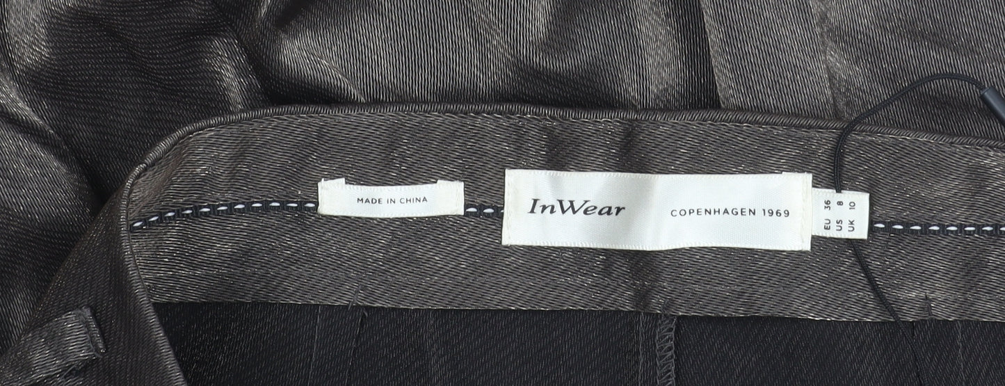 InWear Women's Brown Wide-Leg Trousers, Size 10