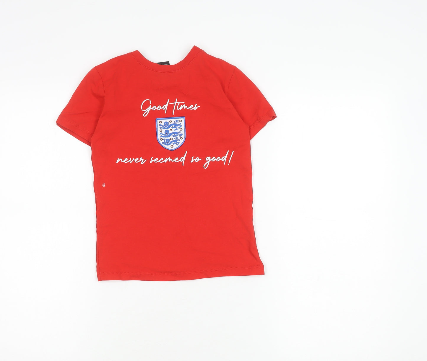 George Boys Red T-Shirt 6-7 Years Cotton Logo Casual