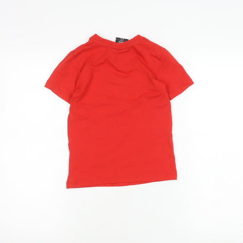 George Boys Red T-Shirt 6-7 Years Cotton Logo Casual