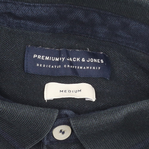 Jack & Jones Men's Black Polo Shirt Medium Cotton