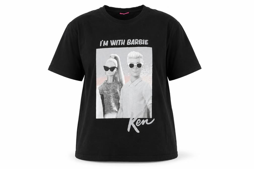 Barbie Unisex Black 3XL Relaxed Fit T-Shirt