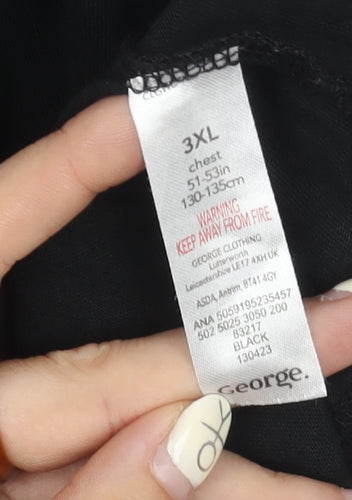 Barbie Unisex Black 3XL Relaxed Fit T-Shirt