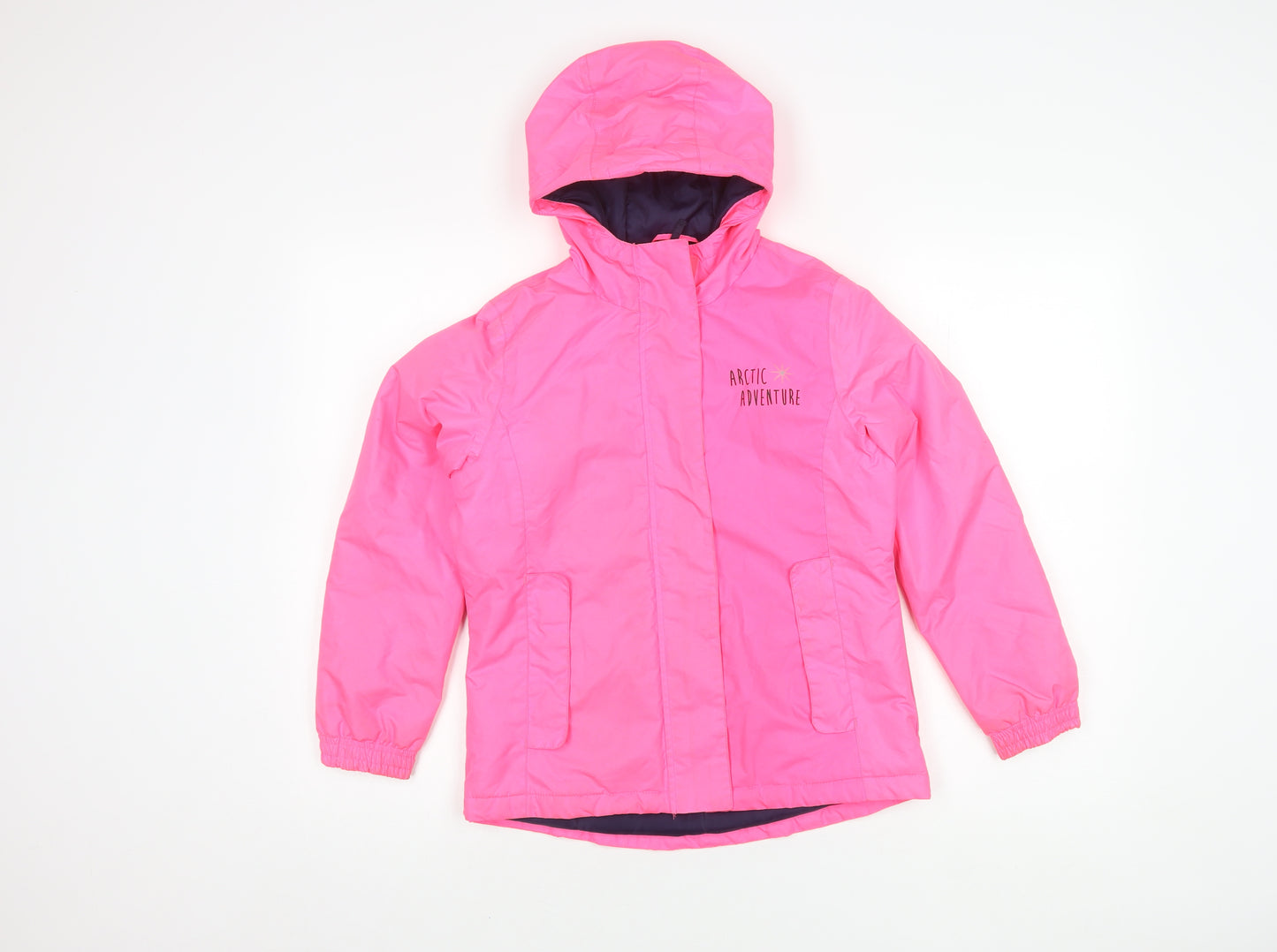 Crivit Girls Pink Puffer Jacket 9-10 Years Hooded Waterproof