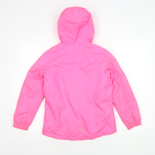 Crivit Girls Pink Puffer Jacket 9-10 Years Hooded Waterproof