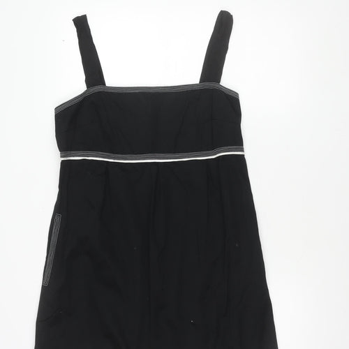 Portmans Women's Black Striped Shift Dress Size 16