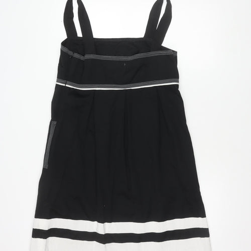 Portmans Women's Black Striped Shift Dress Size 16