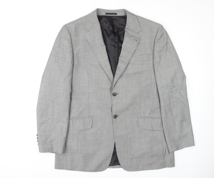 Next Men's Grey Blazer 44 Regular Wool Jacket
