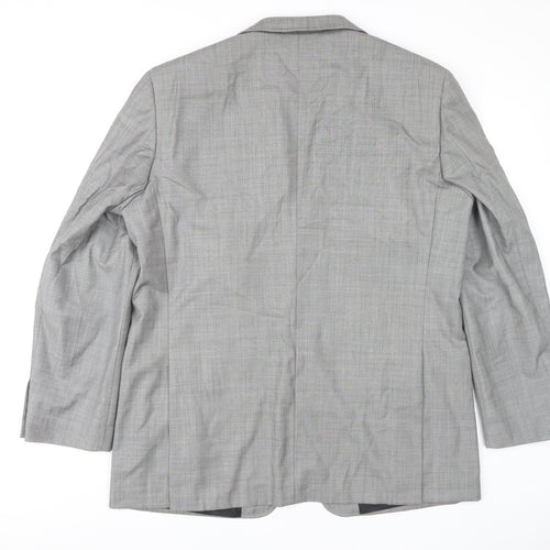 Next Men's Grey Blazer 44 Regular Wool Jacket