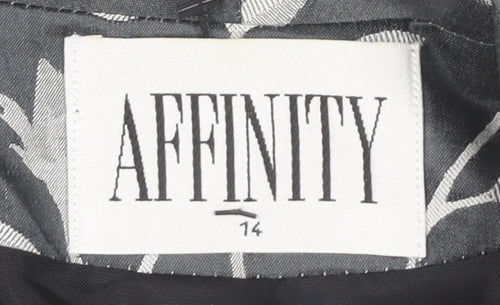 AFFINITY Women's Grey Floral Blazer - Size 14
