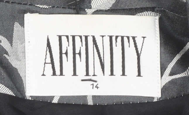 AFFINITY Women's Grey Floral Blazer - Size 14