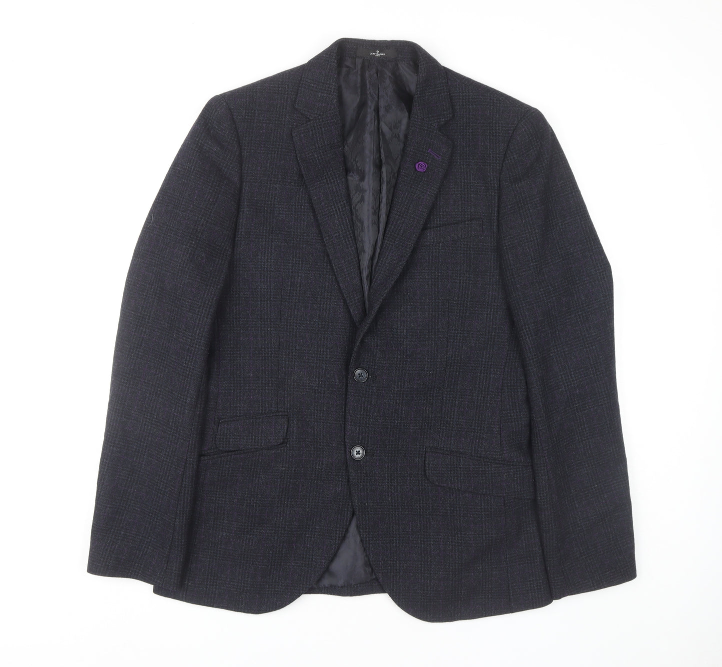 Jeff Banks Men's Grey Check Blazer, Size 38