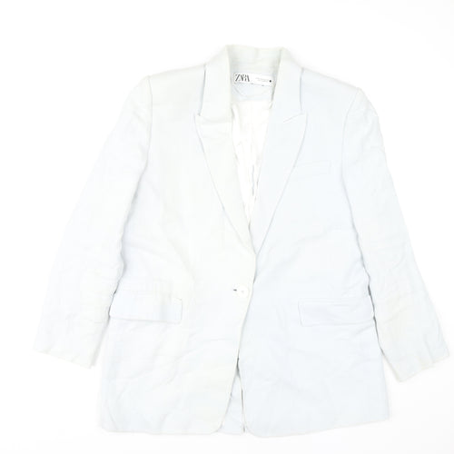 Zara Women's Blazer White M Long Sleeve Business Casual