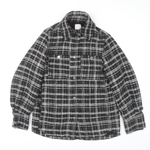 H&M Women's Black Check Jacket XS for Autumn/Winter