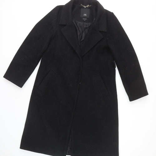 River Island Women's Black Long Coat UK 8, Winter Style