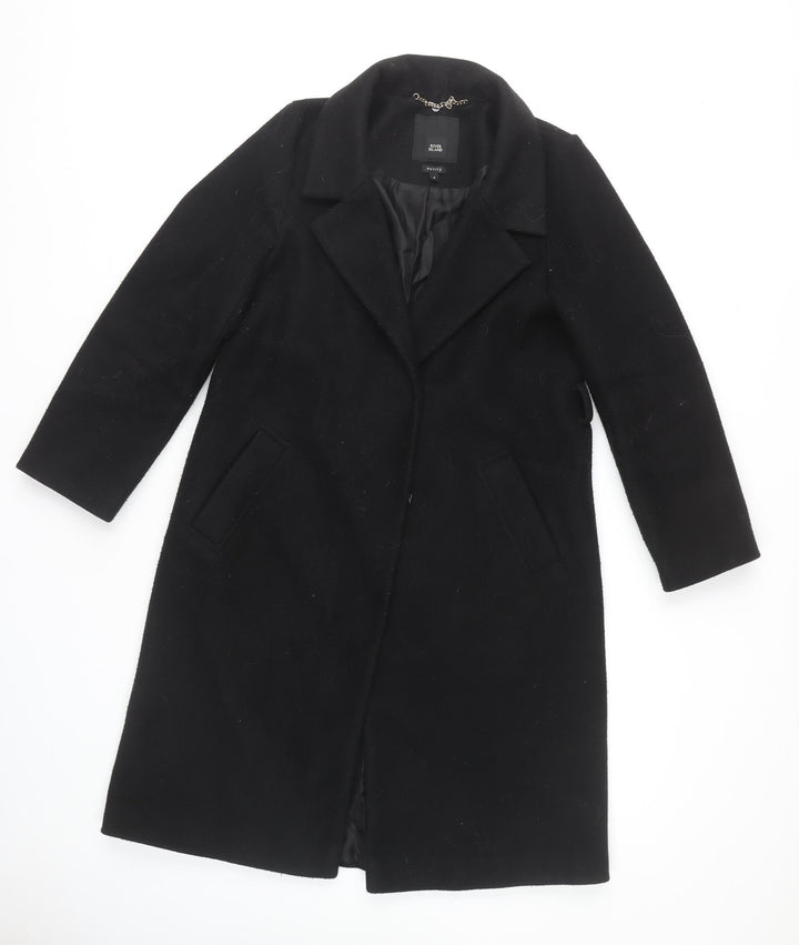 River Island Women's Black Long Coat UK 8, Winter Style