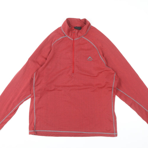 K-WAY Men's Red 1/4 Zip Sweatshirt, Size L