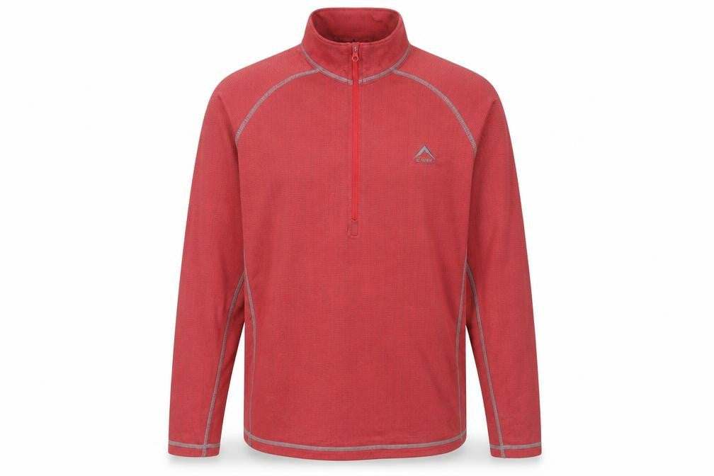 Front view of K-WAY Men's Red 1/4 Zip Sweatshirt, size L