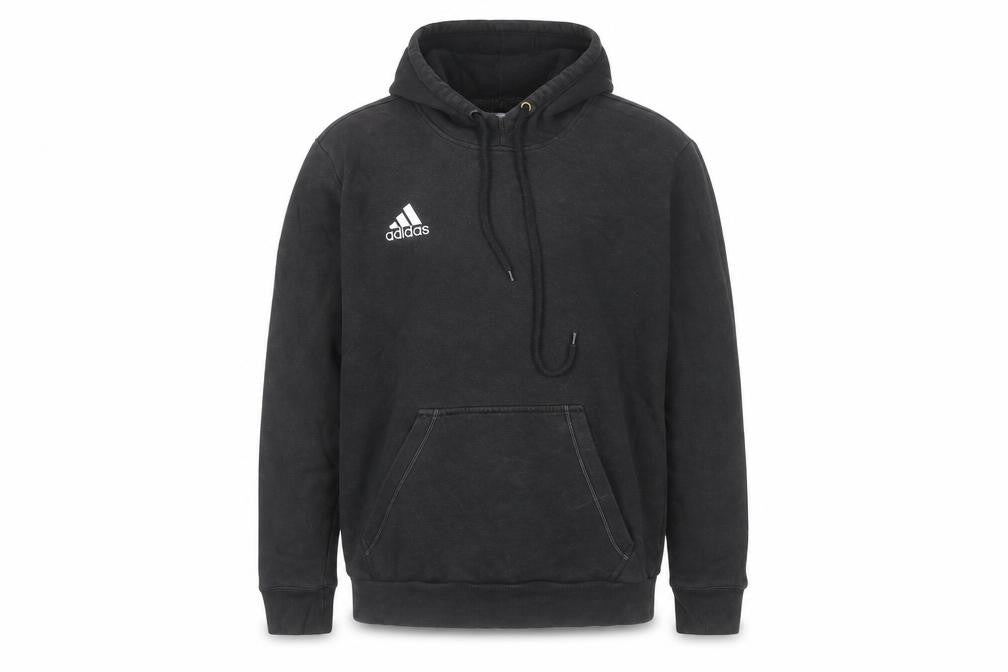 Front view of Adidas Men's Black Medium Pullover Hoodie