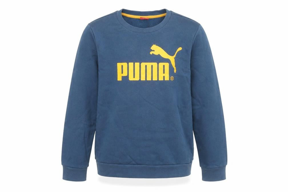 Front view of Puma boys’ blue pullover sweatshirt, size 12, graphic print