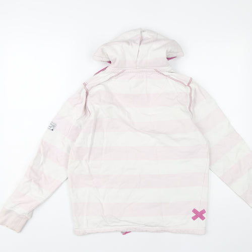 Lazy Jacks Women Pink Striped Pullover Hoodie XS